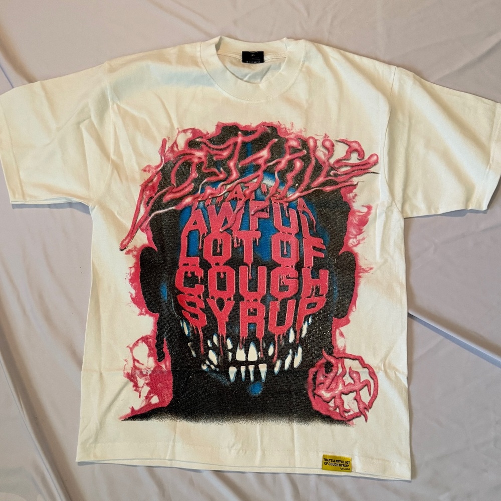 [SOLD OUT]Awful Lot Of Cough Syrup x Lost Hills White T- Shirts Men Size Large